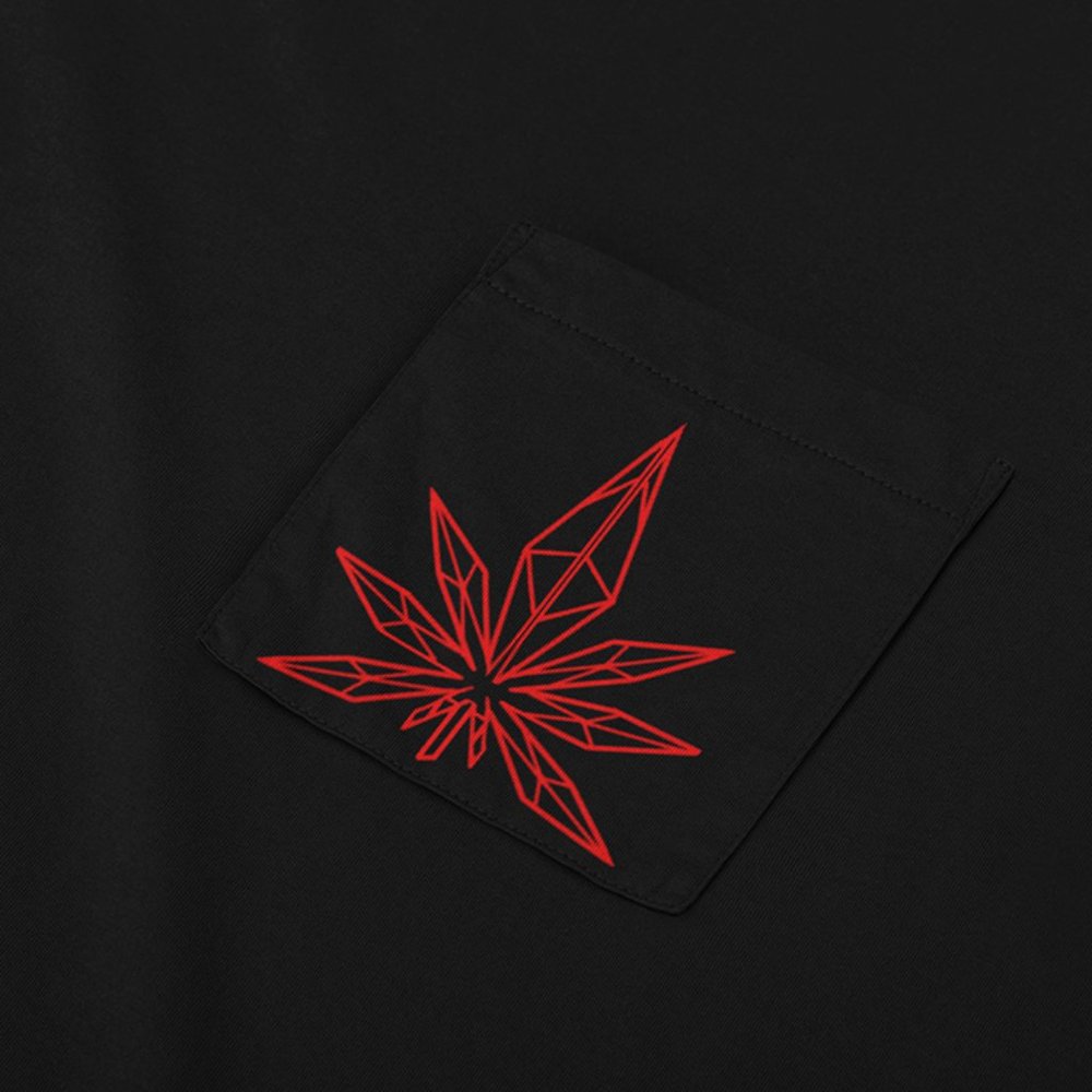 Geometric Cannabis Leaf Pocket Shirt